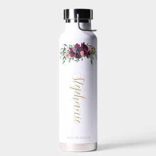 Botella De Agua Elegante propuesta floral personalizada de dama de