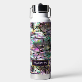 Botella De Agua Elegante purpurina irrisoria