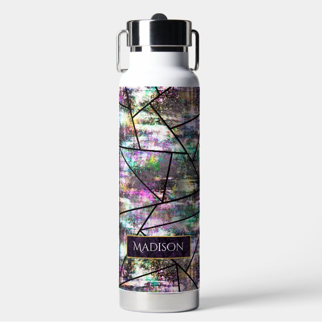 Botella De Agua Elegante purpurina irrisoria (Frente)