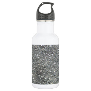 Botella De Agua Elegante Purpurina plateado Glitz Photo