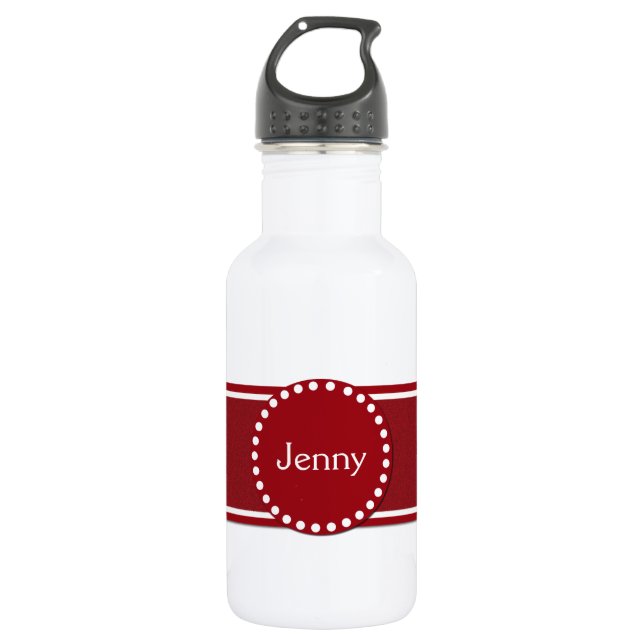 Botella De Agua Elegante rojo y blanco (Anverso)