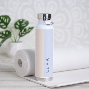 Botella De Agua Elegante trendy moderna pasta azul pastel Minimali