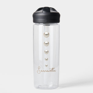 Botella de agua elegante y moderna de Pearls