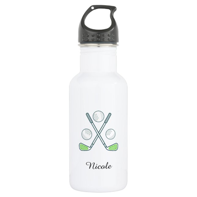 Botella De Agua Elegantes Chicas de diseño de golf nombran tema de (Anverso)