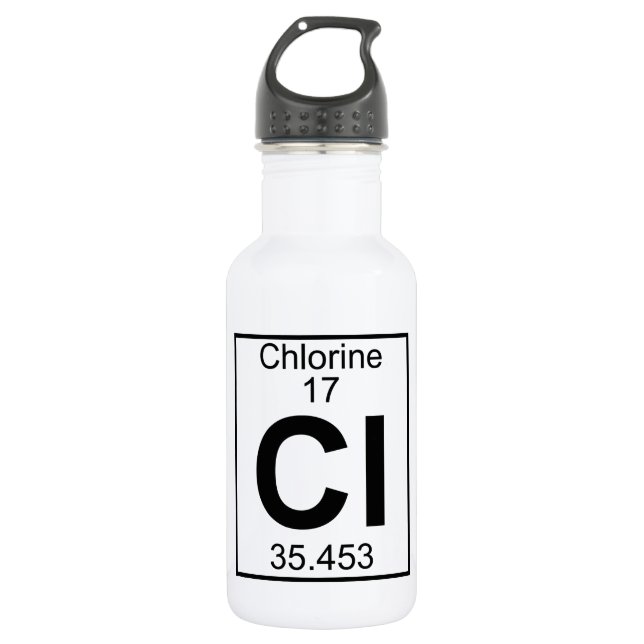 Botella De Agua Elemento 017 - Cl - cloro (lleno) (Anverso)