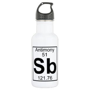 Botella De Agua Elemento 051 - Sb - antimonio (lleno)