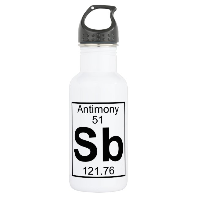 Botella De Agua Elemento 051 - Sb - antimonio (lleno) (Anverso)