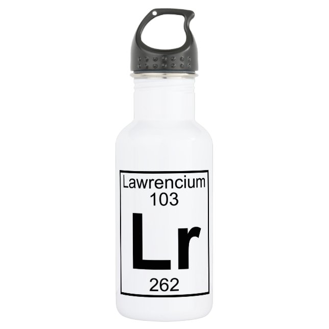Botella De Agua Elemento 103 - LR - Lawrencium (lleno) (Anverso)