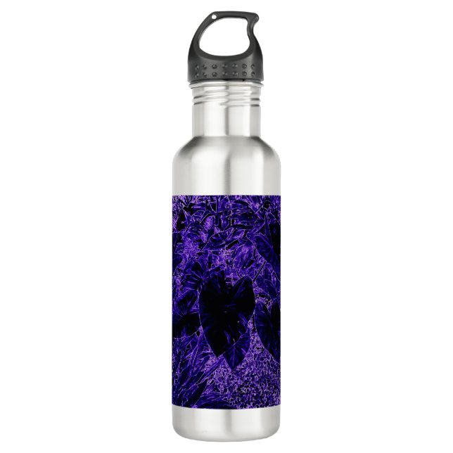 Botella De Agua Elephant Ear Leaf Deepest Purple (Anverso)