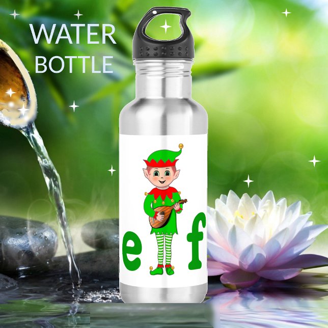 Botella De Agua Elfo Musical Moderno sobre Blanco (Subido por el creador)