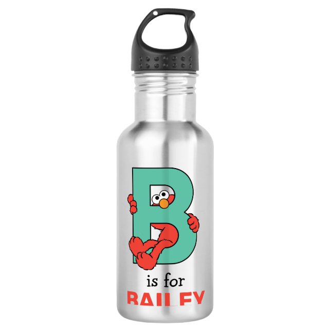 Botella De Agua Elmo Alphabet | B Verde azuladas (Anverso)