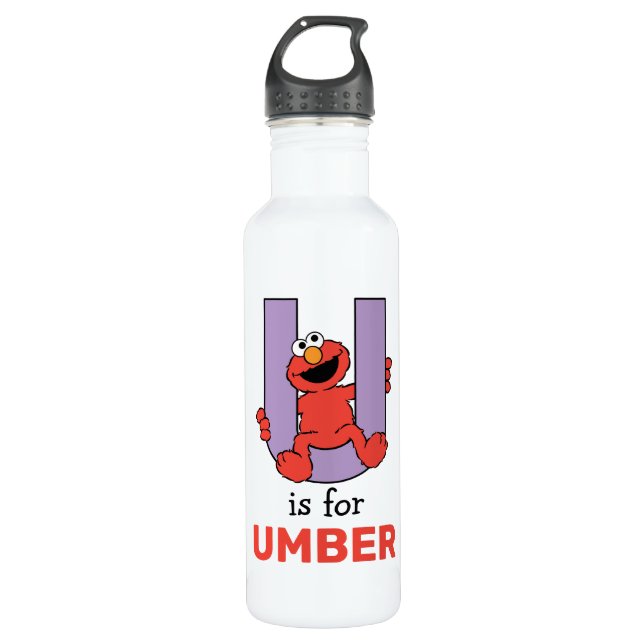 Botella De Agua Elmo Alphabet | U Púrpura (Anverso)
