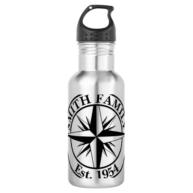 Botella De Agua Emblema personalizable de monograma de estrella de (Anverso)