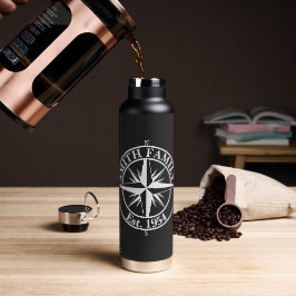 Botella De Agua emblemas personalizables de monograma de estrella 
