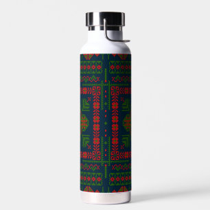 Botella De Agua Embroideric palestino Tatreez color verde rojo 5 P