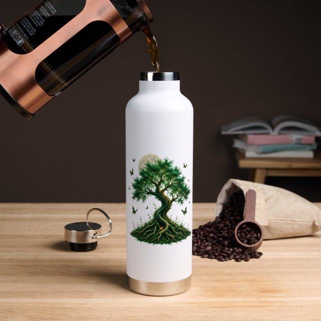 Botella De Agua emerald magic tree latte mug (Café (girado))