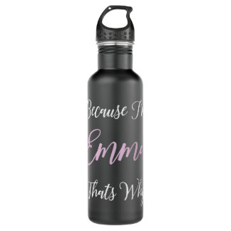Botella De Agua Emma Nombre Chica rosada personalizada mujeres neg