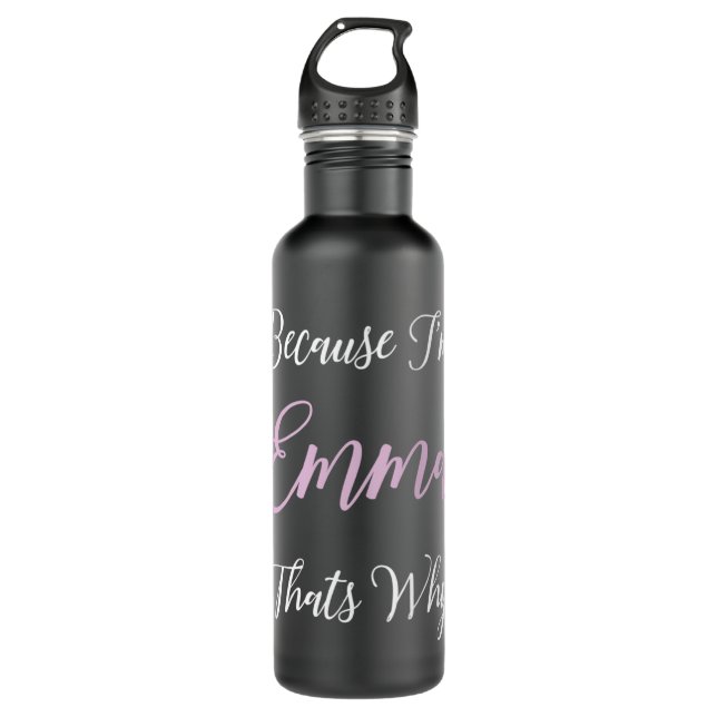 Botella De Agua Emma Nombre Chica rosada personalizada mujeres neg (Anverso)