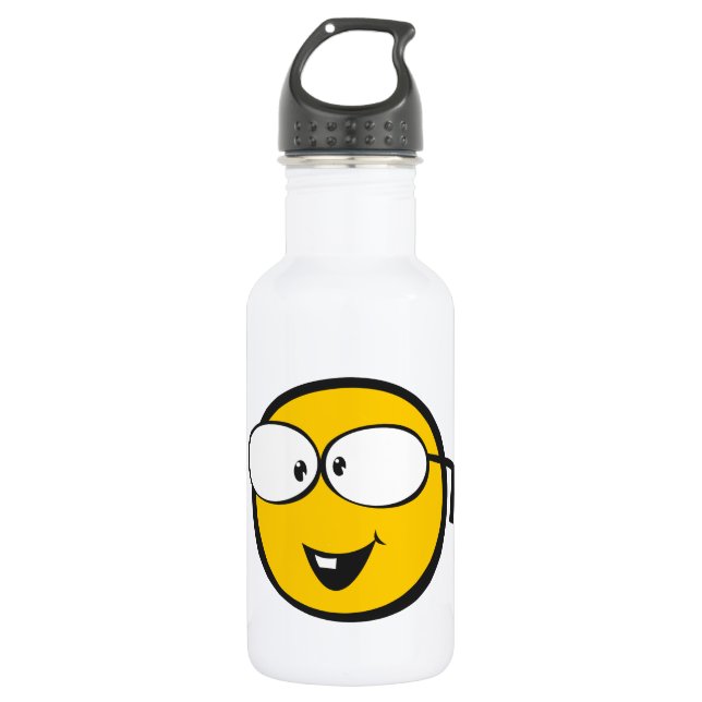 Botella De Agua Emoji del empollón (Anverso)