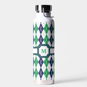 Botella De Agua En el argyle verde