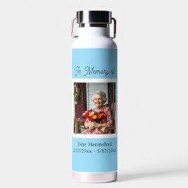 Botella De Agua En Memoria de | Regalo de Recuerdo Fotográfico