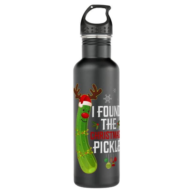 Botella De Agua Encontré A Los Navidades Pickle (Anverso)