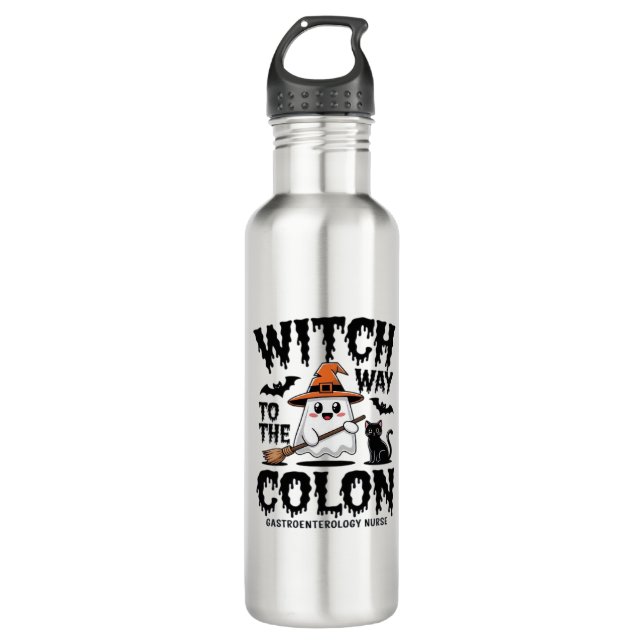 Botella De Agua Endo Enfermera Halloween Enfermera Gastrointestina (Anverso)
