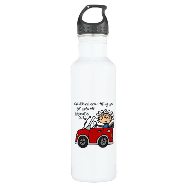 Botella De Agua Enfermedad del coche humorístico (Anverso)