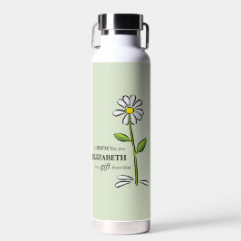 Botella De Agua Enfermera Cumpleaños Religiosa Verde Daisy Persona