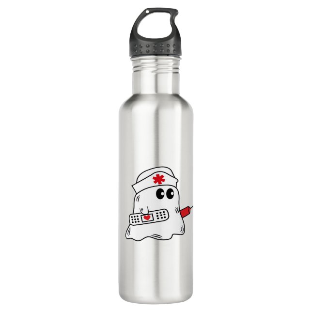 Botella De Agua Enfermera de Boo Boo de Halloween Ghost divertida  (Anverso)