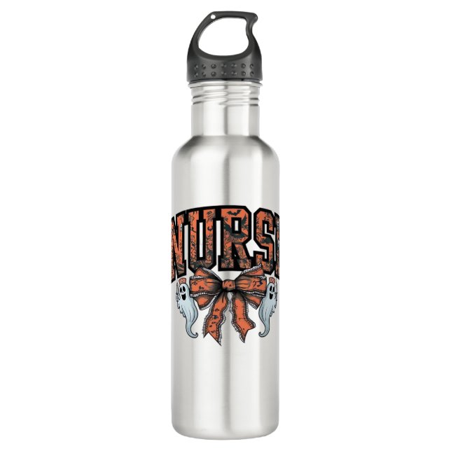 Botella De Agua Enfermera de Halloween asusta Coquette Bow Classic (Anverso)