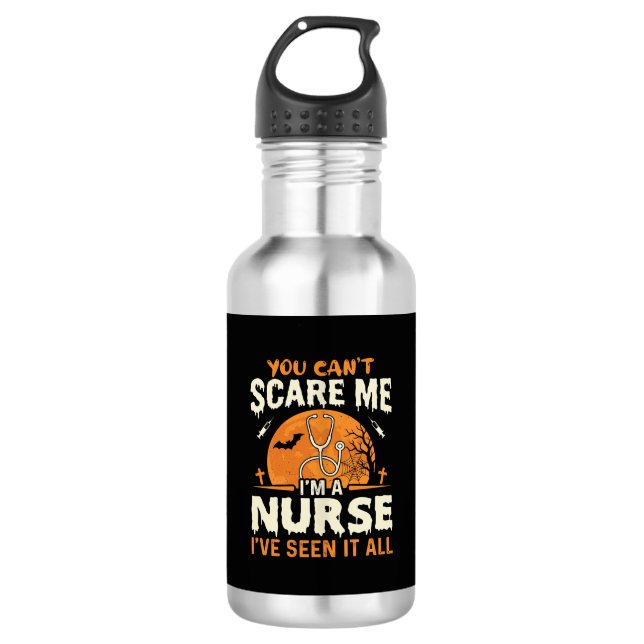 Botella De Agua Enfermera de Halloween Asústame (Anverso)