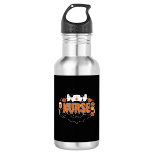 Botella De Agua Enfermera de Halloween que gotea calabaza fantasma