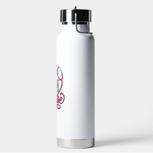 Botella De Agua Enfermera de salud en casa Diseño de camiseta con 