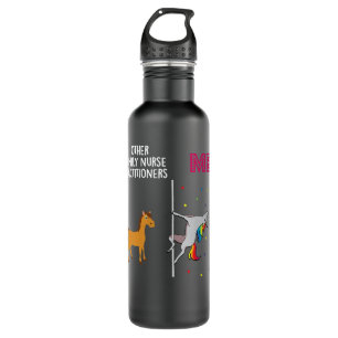 Botella De Agua Enfermera familiar femenina practicante Unicorn Ot