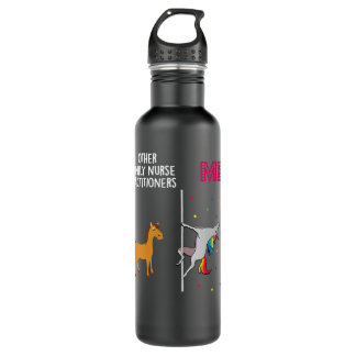 Botella De Agua Enfermera familiar femenina practicante Unicorn Ot