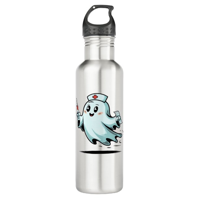 Botella De Agua enfermera fantasma Classic T-Shirt_2 (Anverso)