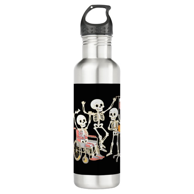 Botella De Agua Enfermera Skeleton Funny Halloween Healthcare Esse (Anverso)