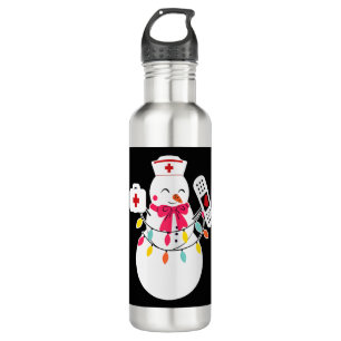 Botella De Agua Enfermeras De Nieve Con Navidades