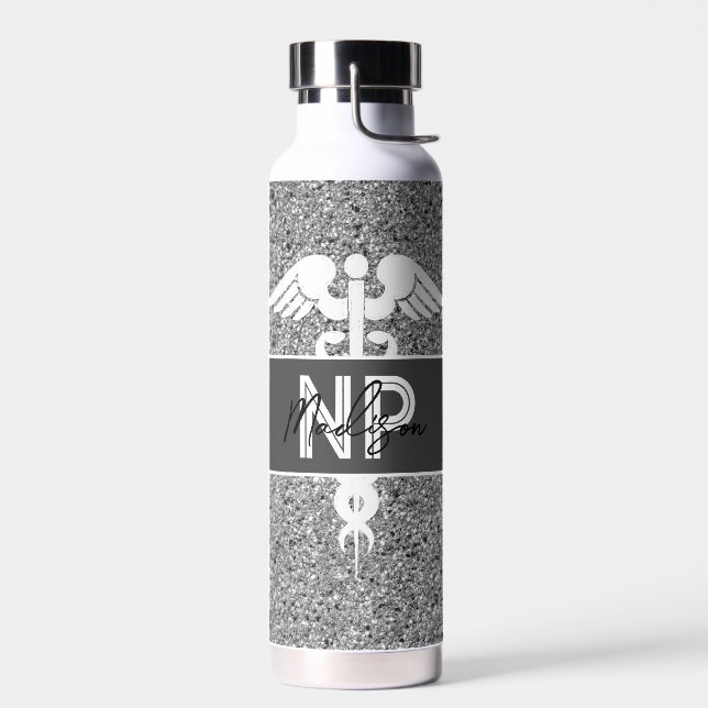 Botella De Agua Enfermero Profesional Graduación Plata Personaliza (Izquierdo)