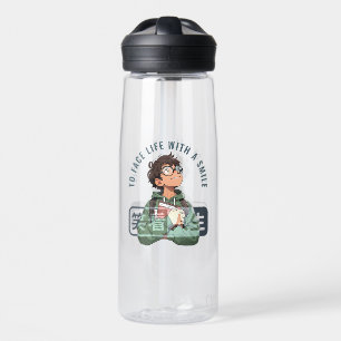Botella De Agua Enfrenta la vida con una sonrisa 25oz