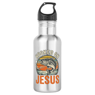 Botella De Agua Enganchado a Jesús Fe de Pesca de Lubina Vintage
