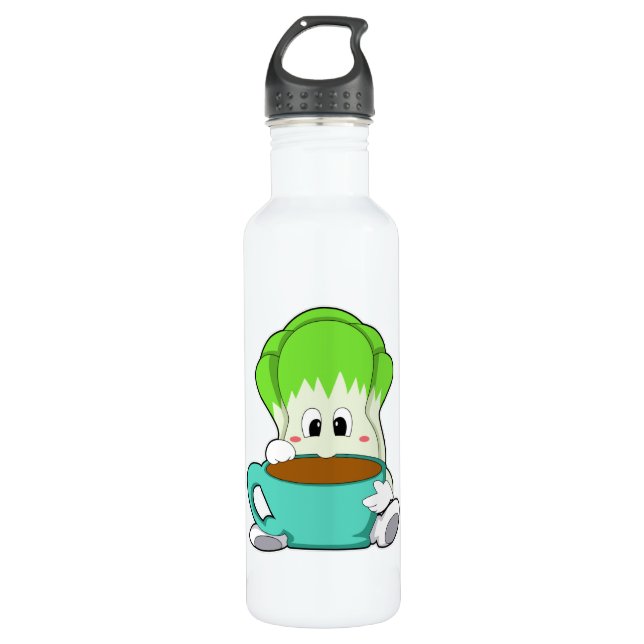 Botella De Agua Ensalada con taza de café (Anverso)