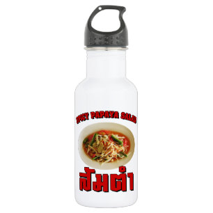 Botella De Agua Ensalada de Papaya picante [Som Tam] ... Comida la