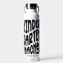 Botella De Agua Enseñador de kindergarten simple texto negro