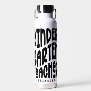 Botella De Agua Enseñador de kindergarten simple texto negro