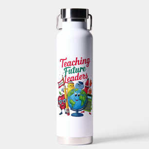 Botella De Agua Enseñanza Retro Líderes Futuros Profesor Escuela 
