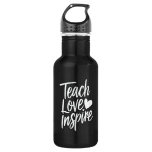 Botella De Agua Enseñar Amar Inspirar Regalo del Día del Maestro V