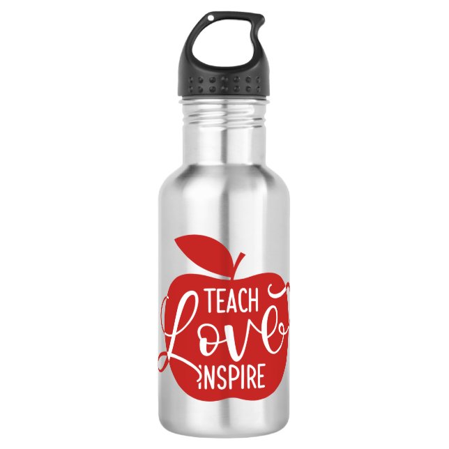 Botella De Agua Enseñe al amor inspiran (Anverso)