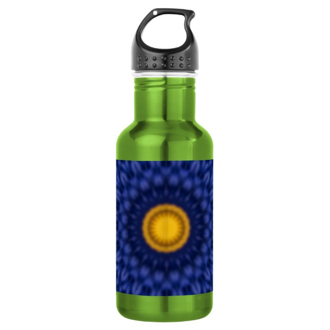 Botella De Agua Ente auf Blau Kaleidoscope (Anverso)